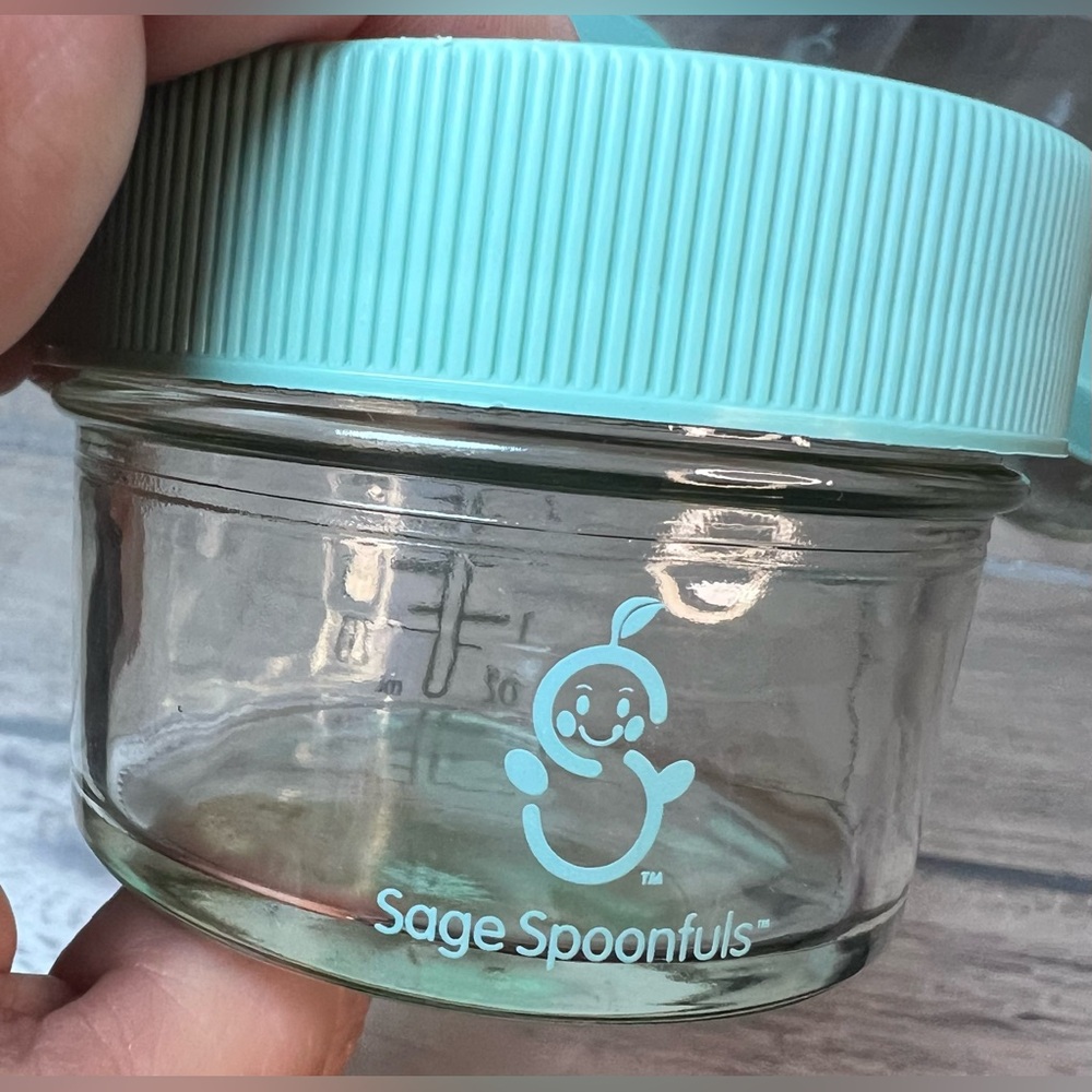 Sage Spoonfuls Glass Baby Food Storage Containers Jars w/Lids set of 6 -BPA Free - Picture 4 of 5